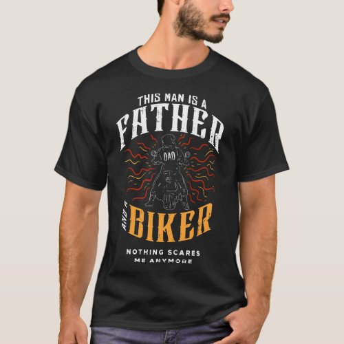 Mens Biker Dad Gifts  Motorcycle Father_s Day Gift T_Shirt