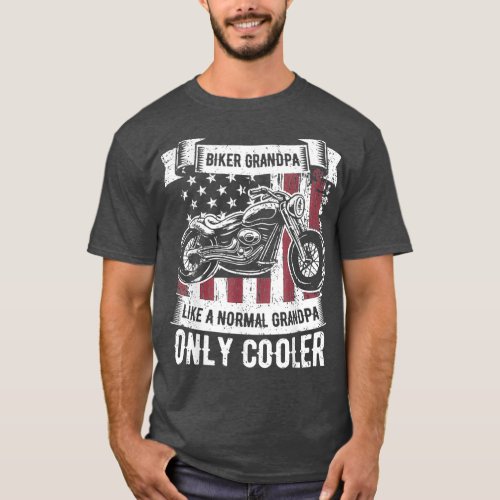 Mens Biker Grandpa Ride Motorcycles Motorcycle T_Shirt