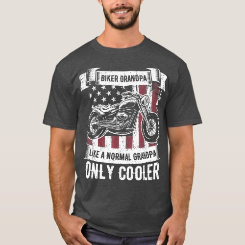 Mens Biker Grandpa Ride Motorcycles Motorcycle T_Shirt