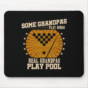 Mens Billiards Grandpa Shirt - Real Grandpas Play  Mouse Pad