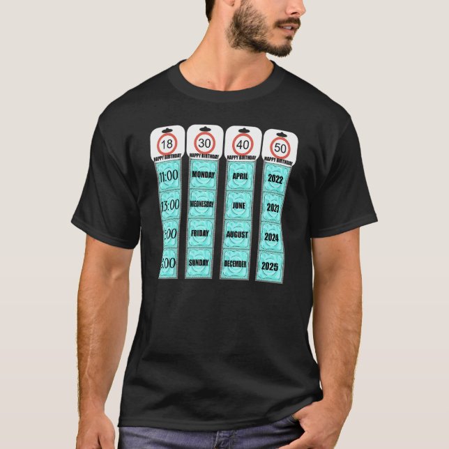 Mens  Birthday Condom Joke 18 30 40 50 Gag T-Shirt (Front)