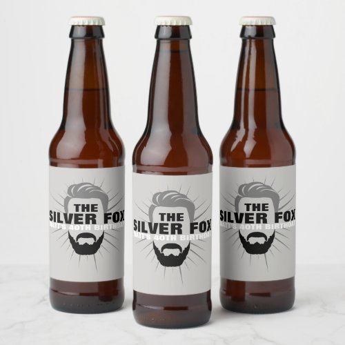 Mens birthday party beer bottle labels