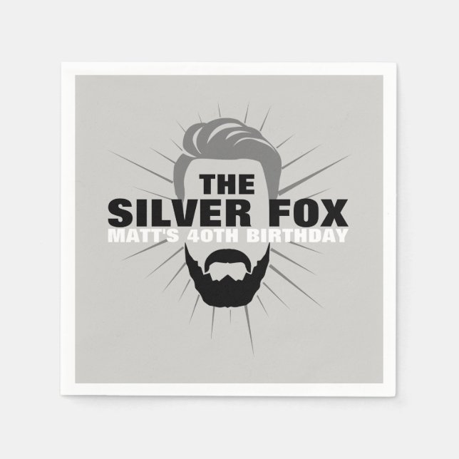 Men's birthday party cocktail napkins (Front)