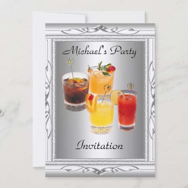 Men's Birthday  Party  Invitation (Front)