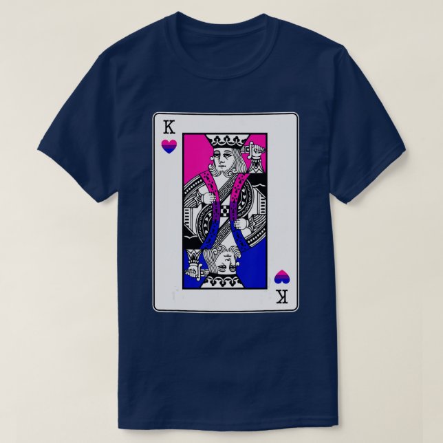 Mens Bisexual King Of Hearts LGBQ Bi Pride Ally Co T-Shirt (Design Front)