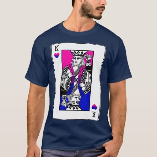 Mens Bisexual King Of Hearts LGBQ Bi Pride Ally Co T_Shirt