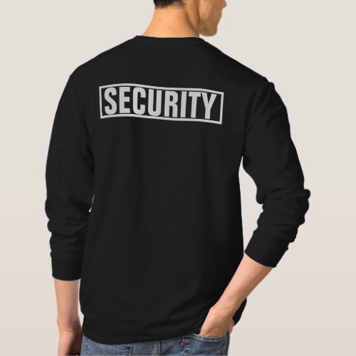 Mens Black And White Double Sided Print Security T_Shirt