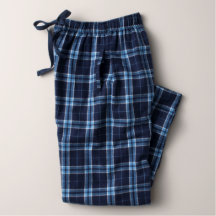 Men's Black and White Flannel Pajama Bottoms