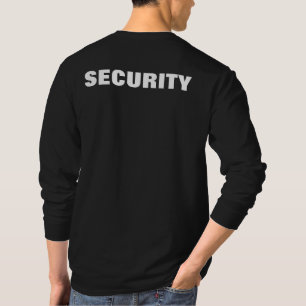 Mens Black And White Security Double Sided Print T-Shirt