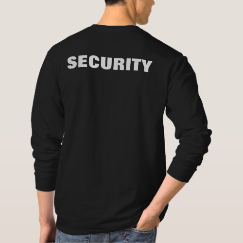 Mens Black And White Security Double Sided Print T_Shirt