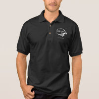 Men's Black Business Polo Shirt with Custom Logo