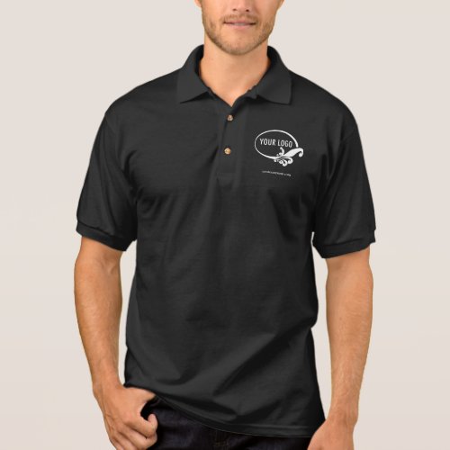 Mens Black Business Polo Shirt with Custom Logo