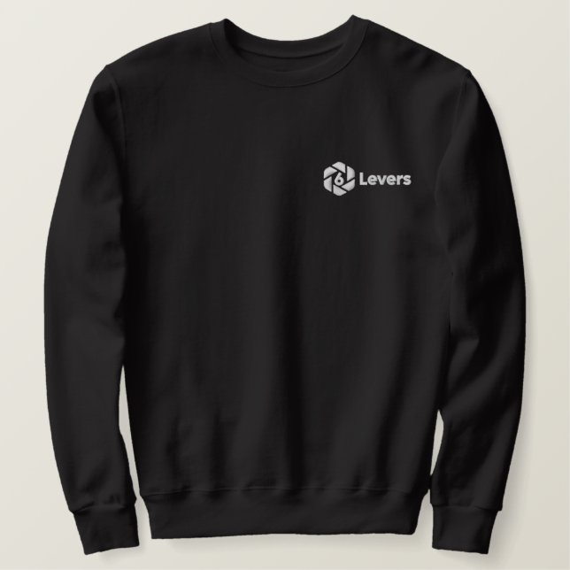 Men's Black Crewneck Embroidered Sweatshirt (Design Front)