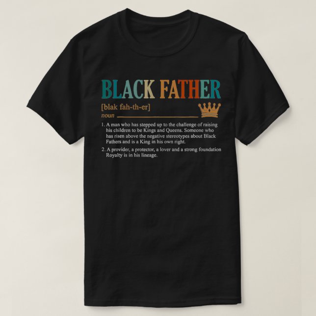 Mens Black Father Definition Father's Day  T-Shirt (Design Front)