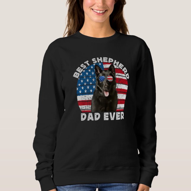 Mens Black German Shepherd Dad For Men GSP Dog Fac Sweatshirt (Front)
