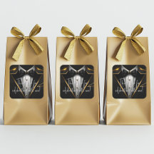 Mens Black Gold Birthday Party
