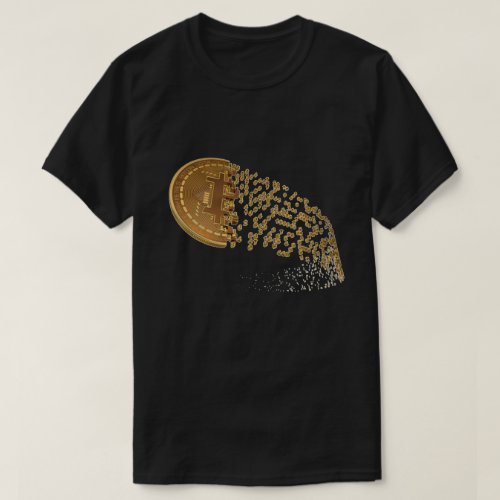 Mens Black Gold Bitcoin Cryptocurrency T_shirt