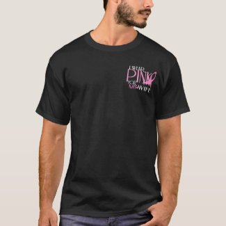 Mens (black) I Wear Pink for my Wife T-Shirt