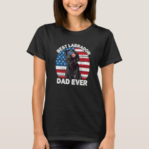 Mens Black Labrador Dad American Flag Black Lab Da T-Shirt