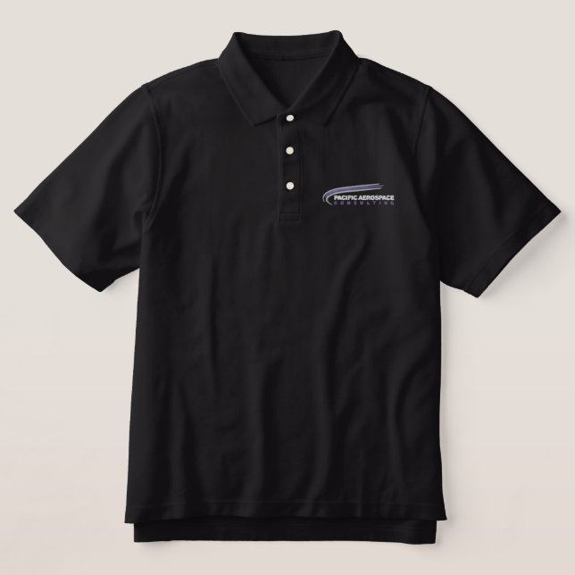 Men's Black Pacific Aerospace Polo (Design Front)