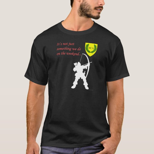 Mens black SCA Archery T shirt (Front)