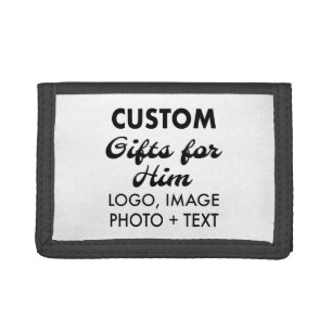 Men's Black Trifold Wallet Custom Gifts for Him
