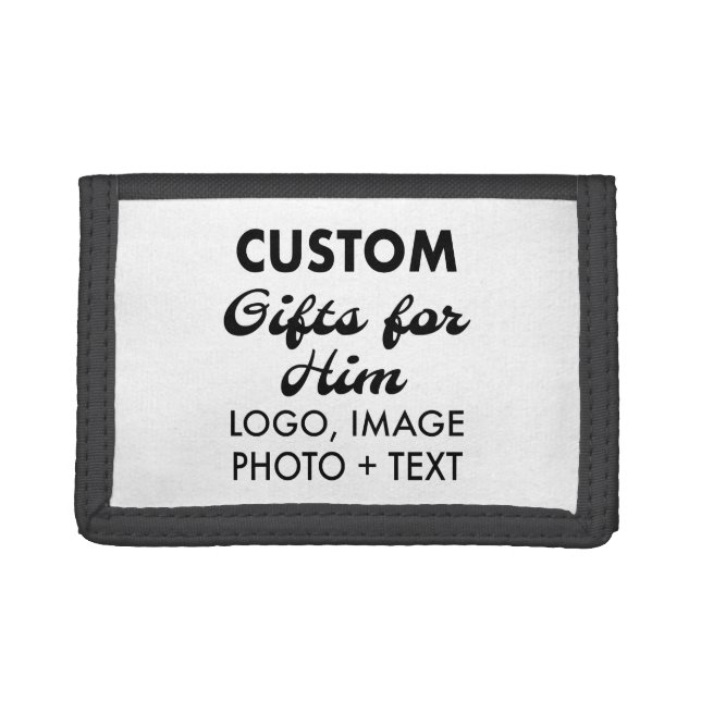 Men's Black Trifold Wallet Custom Gifts for Him (Front)