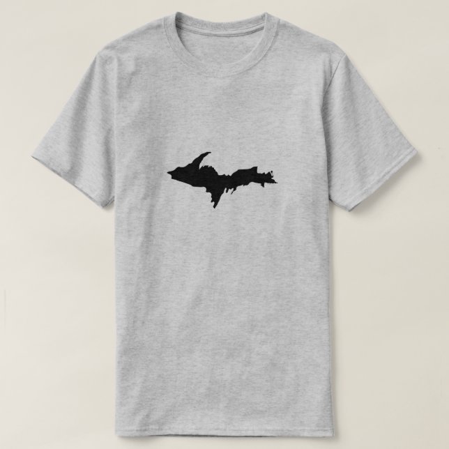 Men's Black Upper Peninsula logo shirt (Design Front)