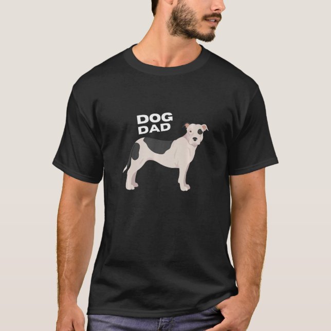 Mens Black & White American Pit Bull Terrier Dog D T-Shirt (Front)