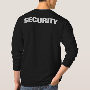 Mens Black White Both Side Printed Security Team T-Shirt