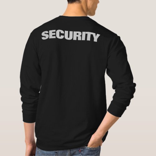 Mens Black White Both Side Printed Security Team T_Shirt