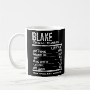 Mens Blake Nutrition Personalized Name Shirt Funny Coffee Mug