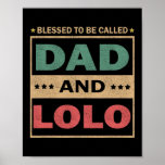 Mens Blessed To Be Called Dad And Lolo Vintage Poster