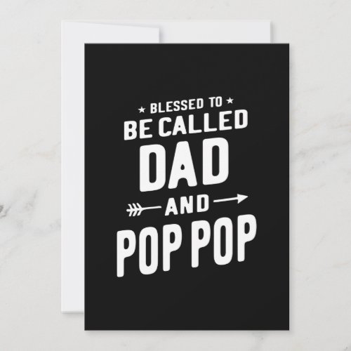 Mens Blessed To Be Called Dad and Pop_Pop Fathers Thank You Card