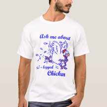 Men's blue 3-legged chicken shirt