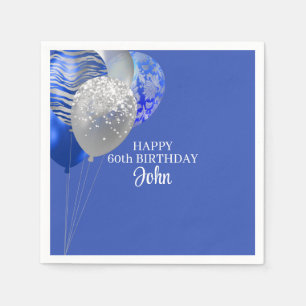 Mens Blue Birthday  Napkins