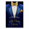 Mens Blue Gold Birthday Party Welcome Sign