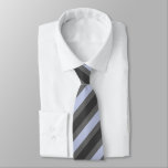 Men's Blue Grey Black Stripe Tie