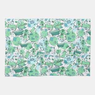 Men's Blue Patterned Kitchen Towel