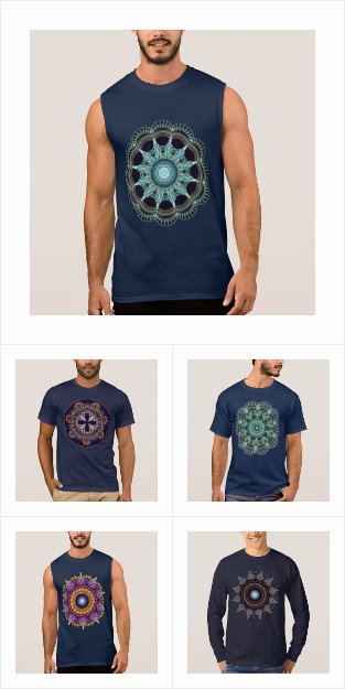 Men's blue t-shirts, fraktal geometry