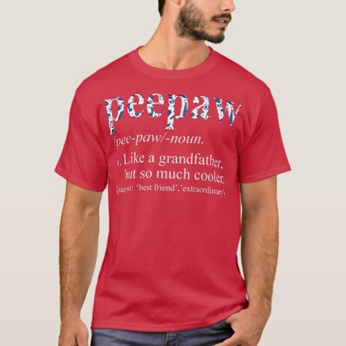 Mens Blue Tie Die Cool Peepaw Like a Grandfather  T_Shirt