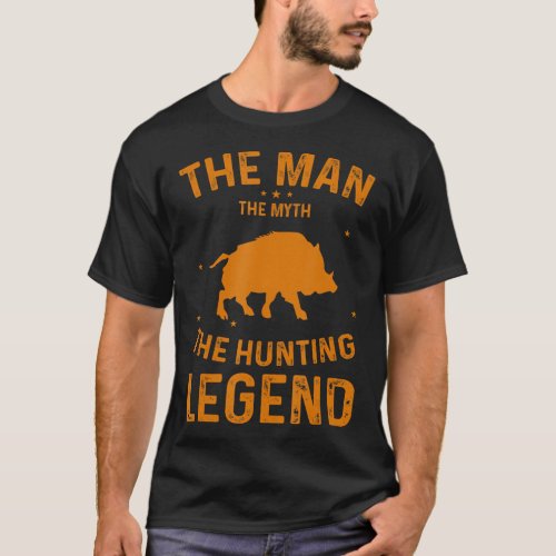 Mens Boar Hunter Wild Hog Hunting T_Shirt