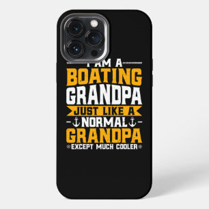 Mens Boating Grandpa Motorboating Lover Boat iPhone 13 Pro Max Case