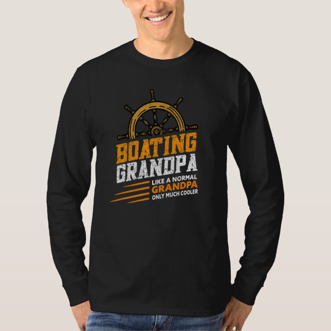 Mens Boating Grandpa   Motorboating Sailing Captai T-Shirt (Front)