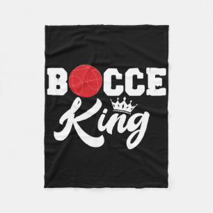 Mens Bocce King Bocci Player Italian Lawn Ball Gam Fleece Blanket