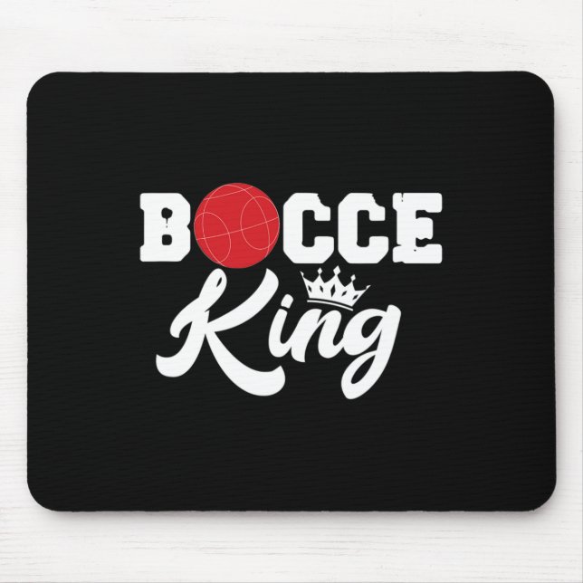 Mens Bocce King Bocci Player Italian Lawn Ball Gam Mouse Pad (Front)