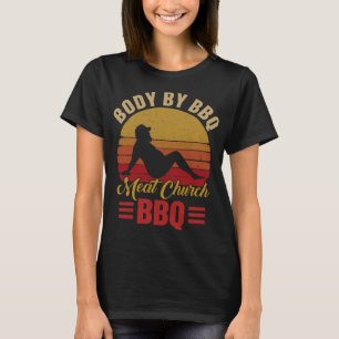 Mens Body By BBQ Vintage Meat Church Grilling Barb T-Shirt