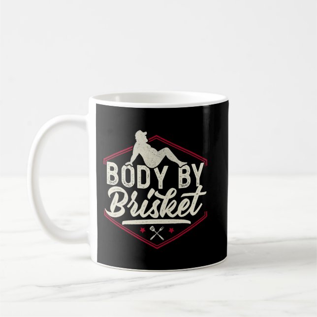 Mens Body By Brisket Shirt Funny Steak Lover Grill Coffee Mug (Left)