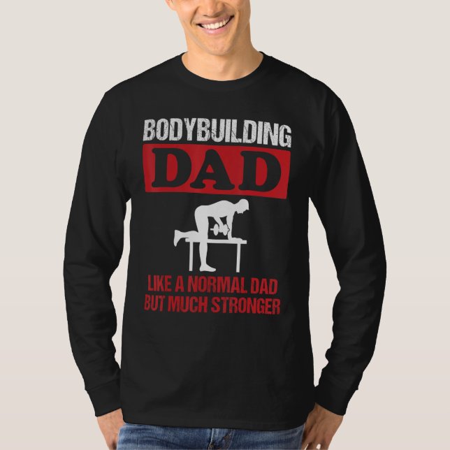 Mens Bodybuilding Dad Dumbbell Rowing Exercise Str T-Shirt (Front)