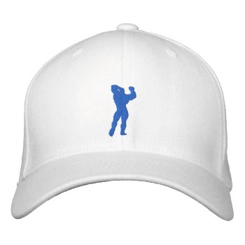 Mens Bodybuilding Pose Embroidered Baseball Hat by Baysideimages at Zazzle